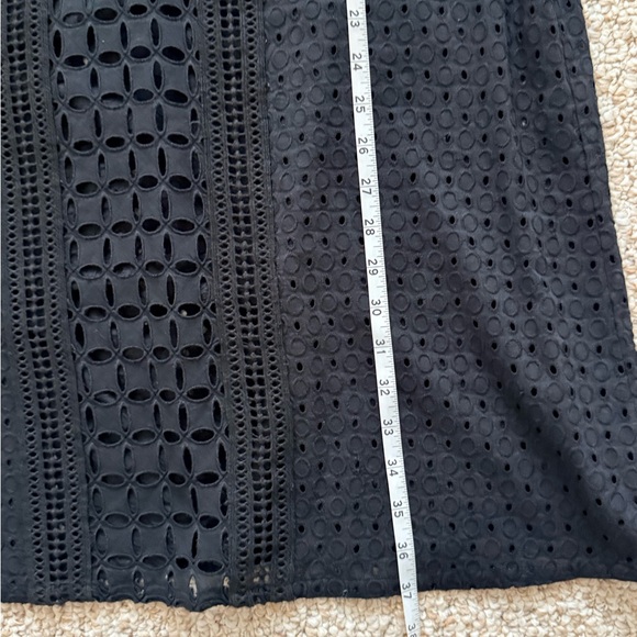 Sundance Black Eyelet Cotton Shift Dress Cover Up Boho Beach Resort Size 14 - Picture 8 of 9